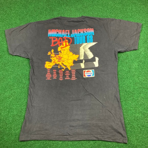 Vintage Michael Jackson Shirt Mens L Black 1988 Bad World Tour Pepsi Promo 80s - Picture 7 of 12